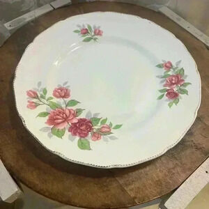 Vintage Royal Swan  Floral Plate